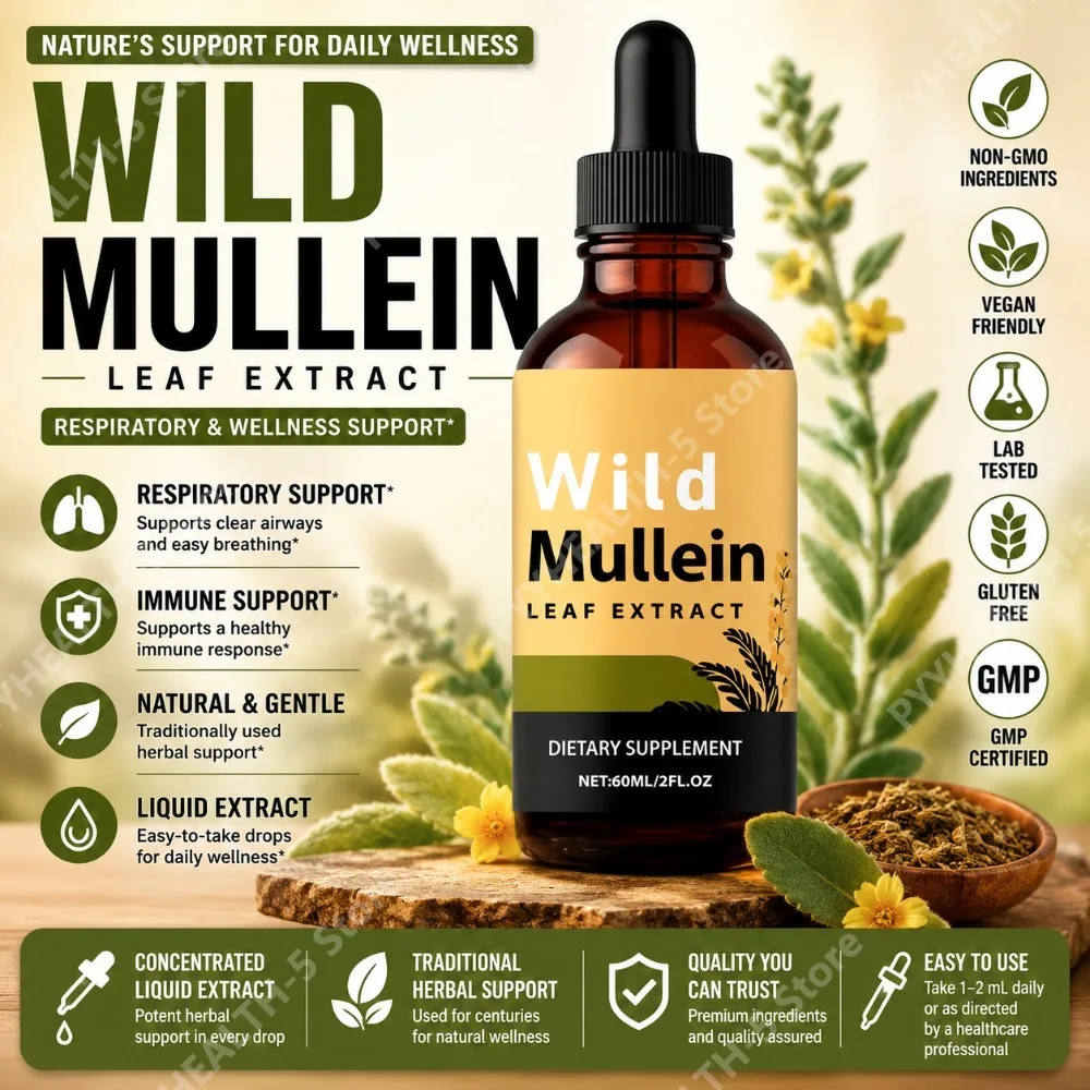 Wild Mullein Leaf Drops with G - مراجعة Herbal And Wellness وسعره