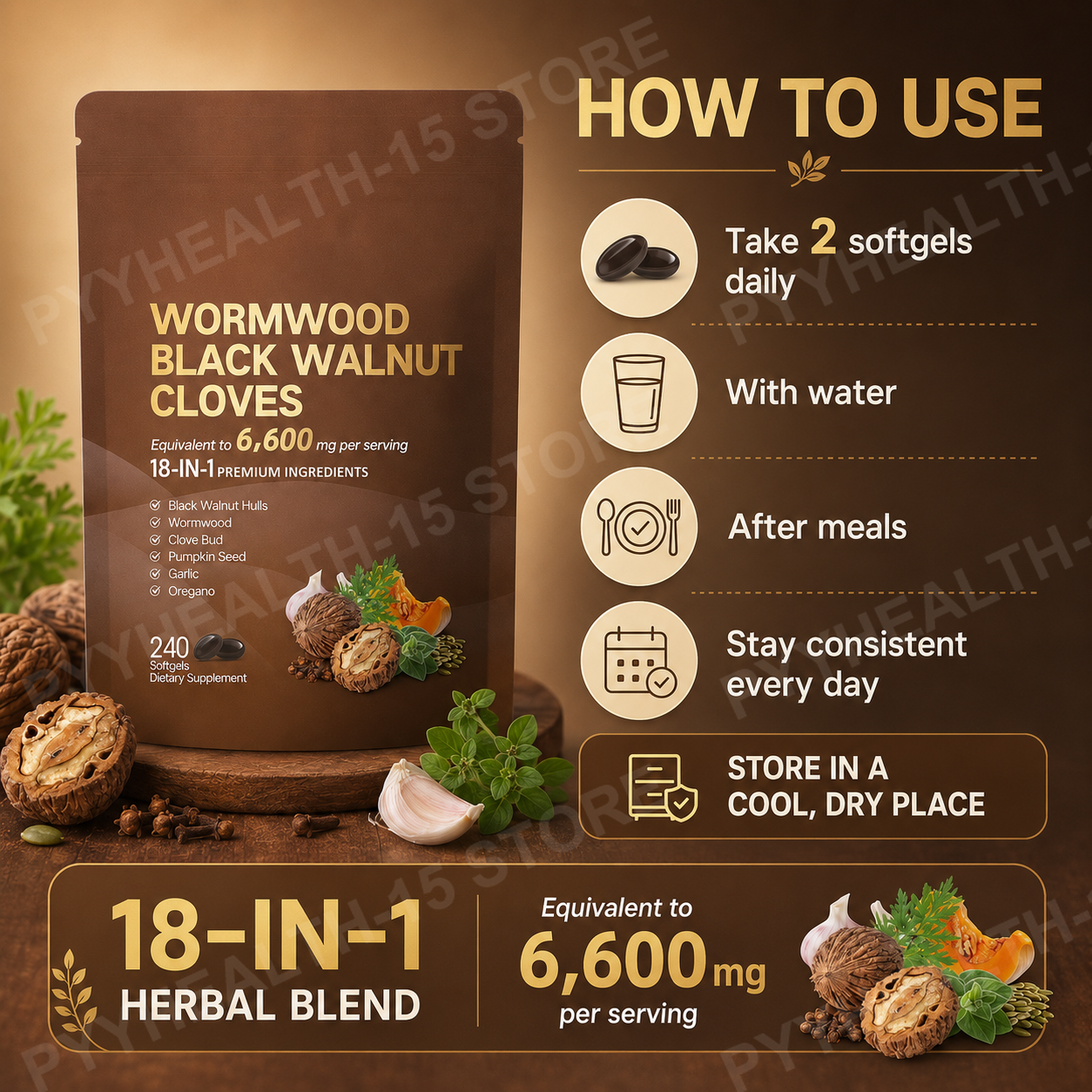 18-in-1 Wormwood Black Walnut  - مراجعة Herbal And Wellness وسعره